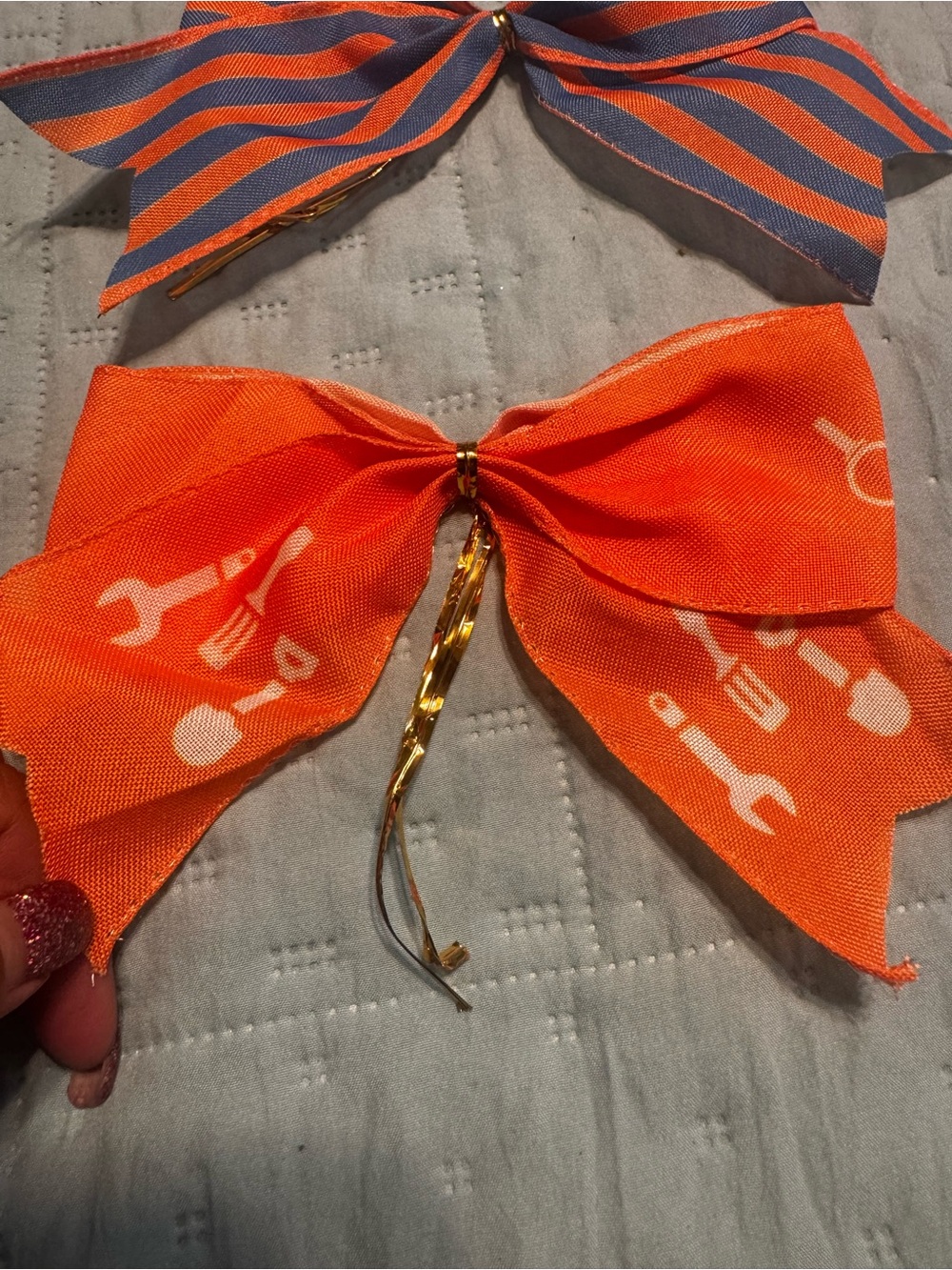 Bows ~ Wreaths Orange & Blue Sporting Events Cheerleaders Knicks NY Fans 24 Lot - Picture 13 of 16